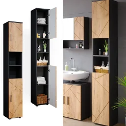 Vicco Meuble de rangement de salle de bain Chêne doré/anthracite 30x192cm* Colonne De Salle De Bains