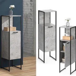 Vicco Meuble de rangement de salle de bain Béton 33x120.4cm