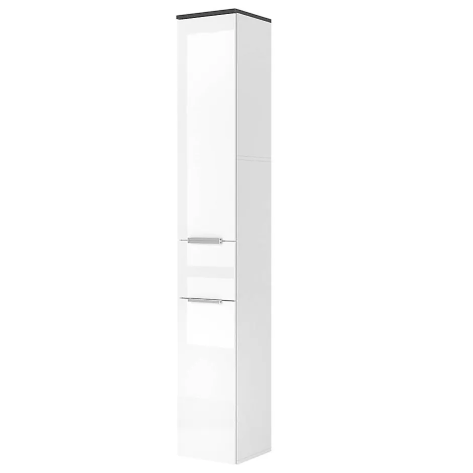 Vicco Meuble de rangement de salle de bain Blanc Haute brillance 30x190cm