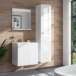 Vicco Meuble de rangement de salle de bain Blanc 36.6x171.6cm
