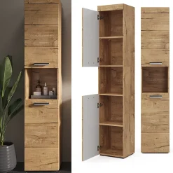 Vicco Meuble de rangement de salle de bain Chêne Wotan 37x190cm* Colonne De Salle De Bains