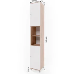 Vicco Meuble de rangement de salle de bain Sonoma 30x190cm