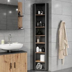 Vicco Meuble haut dangle Anthracite/Artisan 33x192cm 7 compartiments
