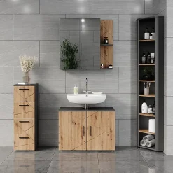Vicco Meuble haut dangle Anthracite/Artisan 33x192cm 7 compartiments