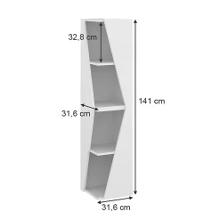 Vicco Meuble salle de bain Blanc 31.6x70.5cm avec 3 étagères