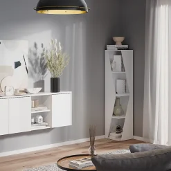 Vicco Meuble salle de bain Blanc 31.6x70.5cm avec 3 étagères