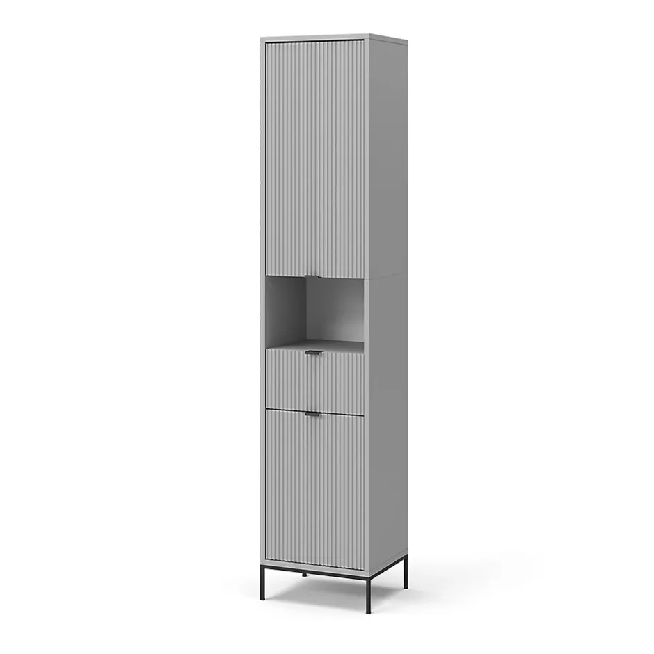 Vicco Meuble salle de bain Gris 40x190cm avec portes, et tiroir* Colonne De Salle De Bains