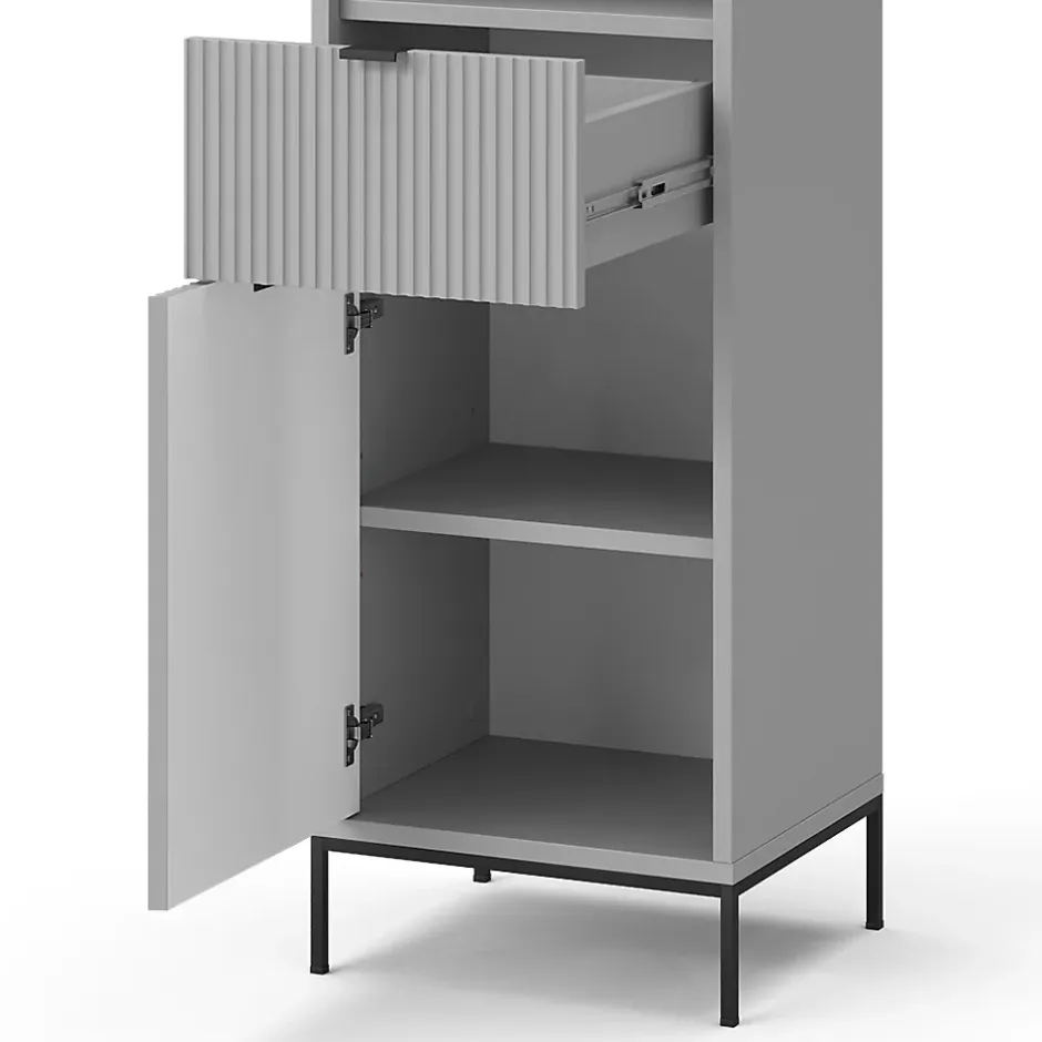 Vicco Meuble salle de bain Gris 40x190cm avec portes, et tiroir* Colonne De Salle De Bains