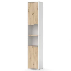 Vicco Meuble salle de bain Blanc 30x165cm avec portes, et compartiments ouverts* Colonne De Salle De Bains
