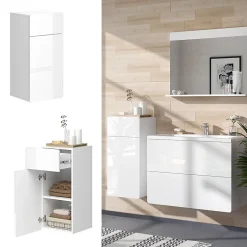 Vicco Meuble salle de bain Blanc 36.6x76.6cm avec tiroir et porte* Armoire De Salle De Bains