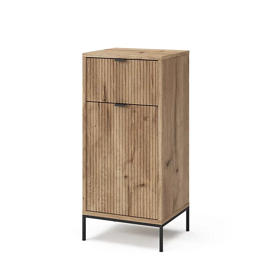 Vicco Meuble salle de bain Chêne Viking 40x87cm avec porte et tiroir* Armoire De Salle De Bains