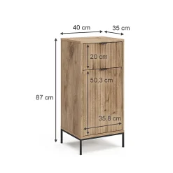 Vicco Meuble salle de bain Chêne Viking 40x87cm avec porte et tiroir* Armoire De Salle De Bains