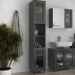 Vicco Meuble salle de bain Gris 30x171.5cm* Colonne De Salle De Bains