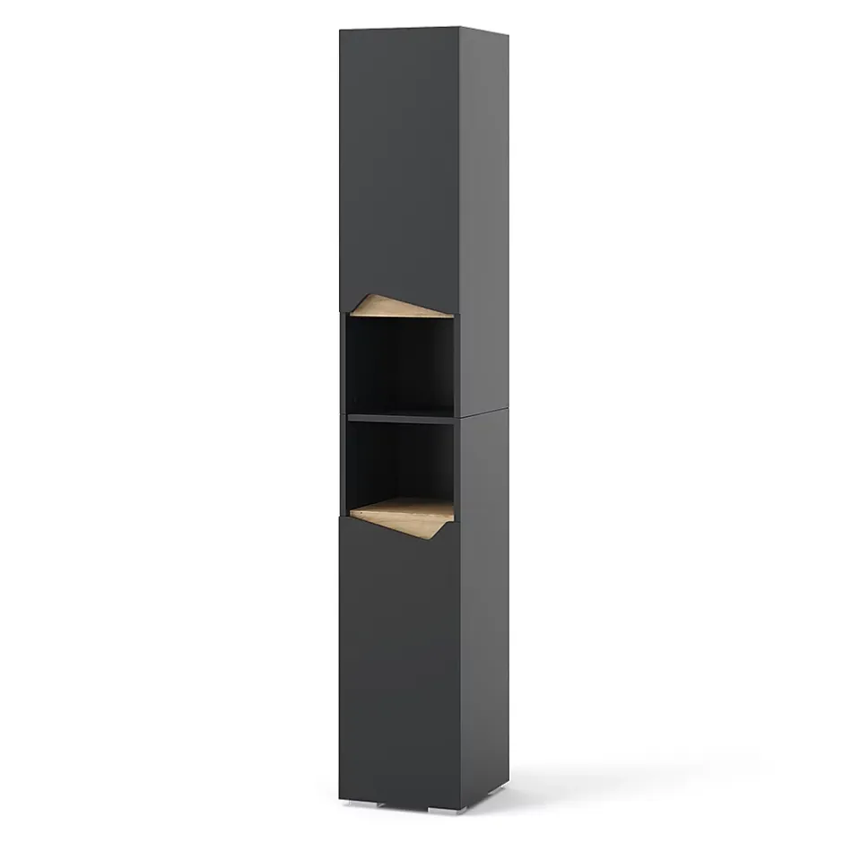 Vicco Meuble salle de bain Anthracite 30x180cm avec portes, et compartiments ouverts* Colonne De Salle De Bains