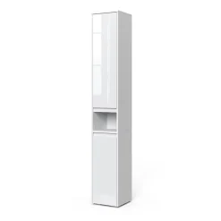 Vicco Meuble salle de bain Blanc 30.2x191.5cm avec portes et compartiment ouvert