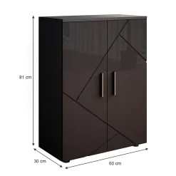 Vicco Meuble salle de bain Anthracite Haute brillance 60x81cm
