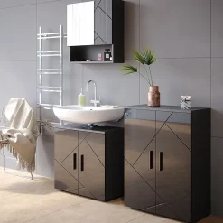 Vicco Meuble salle de bain Anthracite Haute brillance 60x81cm