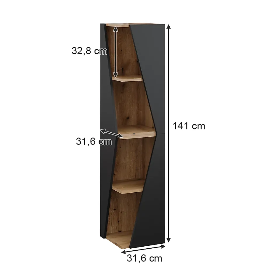 Vicco Meuble salle de bain Anthracite 31.6x70.5cm avec 3 étagères* Colonne De Salle De Bains