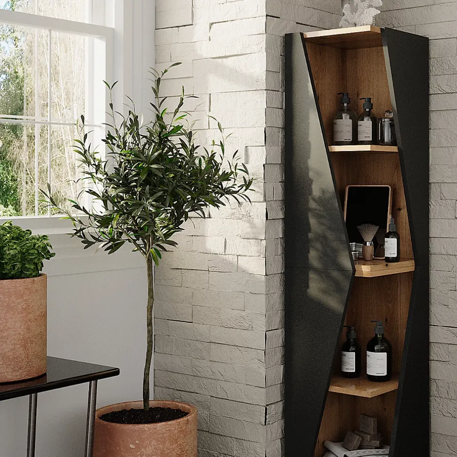 Vicco Meuble salle de bain Anthracite 31.6x70.5cm avec 3 étagères* Colonne De Salle De Bains