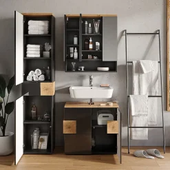 Vicco Meuble salle de bain Anthracite 40x184.2cm* Colonne De Salle De Bains