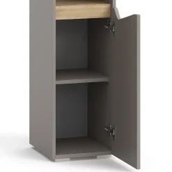 Vicco Meuble salle de bain Grège 30x180cm avec portes, et compartiments ouverts