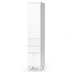Vicco Meuble salle de bain Blanc 40.2x192.4cm avec porte et tiroirs