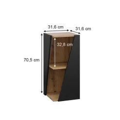 Vicco Meuble salle de bain Anthracite 31.6x70.5cm avec étagères ouvertes