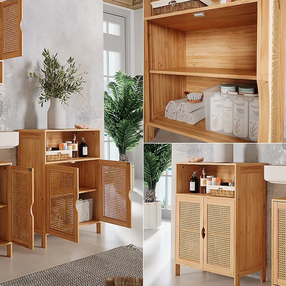 Vicco Meuble salle de bain Bambou 60x80cm* Armoire De Salle De Bains
