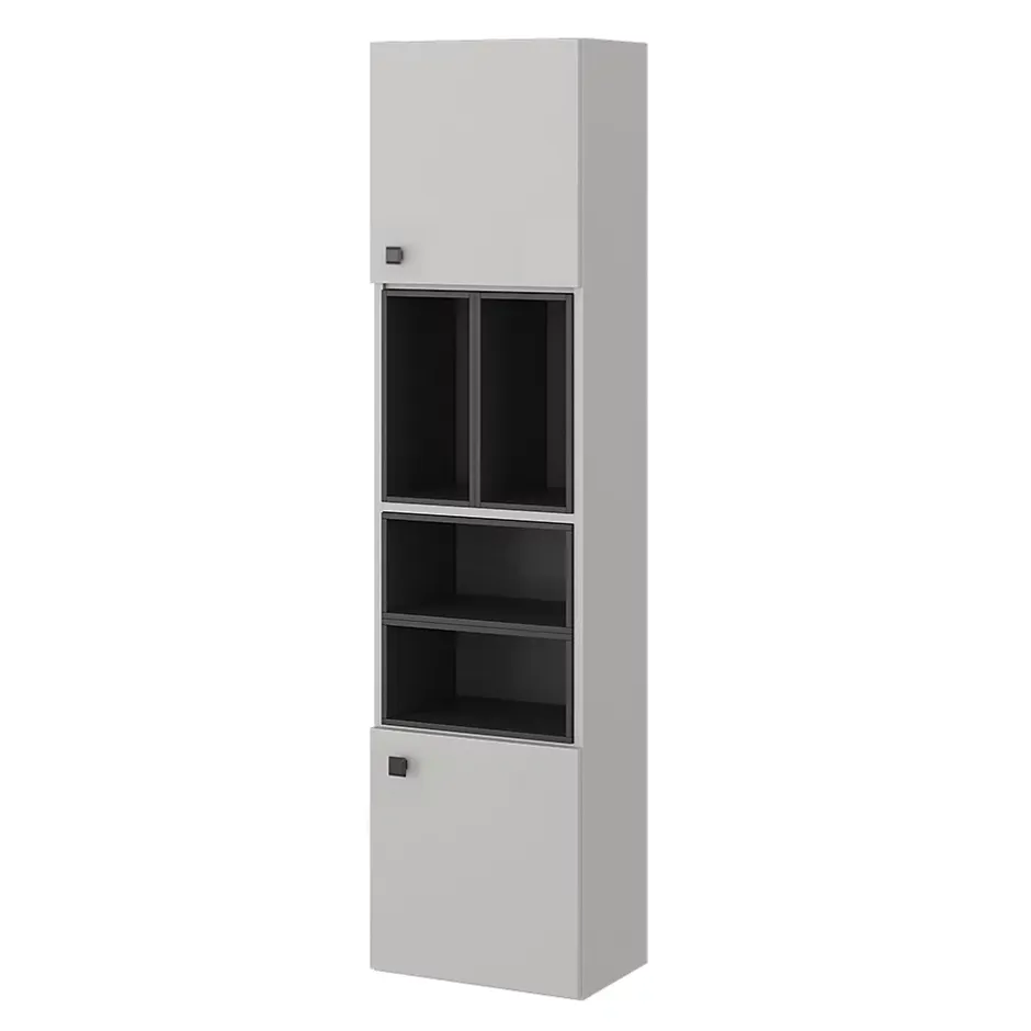 Vicco Meuble salle de bain Gris 37.5x150cm avec porte et compartiments ouverts* Colonne De Salle De Bains
