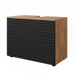 Vicco Meuble sous vasque simple Anthracite à pois 41cm avec 2 tiroirs