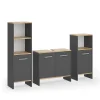 Vicco Meubles bain Anthracite/chêne doré 3 pièces* Ensemble Meuble De Salle De Bains