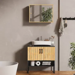 Vicco Meubles bain Bambou 2 pièces* Ensemble Meuble De Salle De Bains
