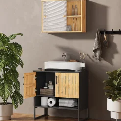 Vicco Meubles bain Bambou 2 pièces* Ensemble Meuble De Salle De Bains