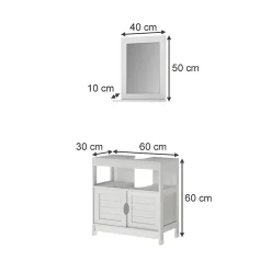 Vicco Meubles bain Blanc 2 pièces