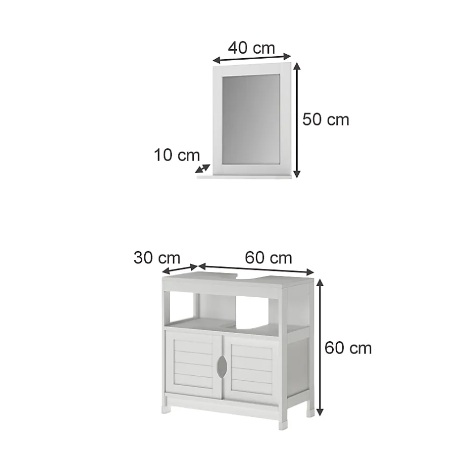 Vicco Meubles bain Blanc 2 pièces