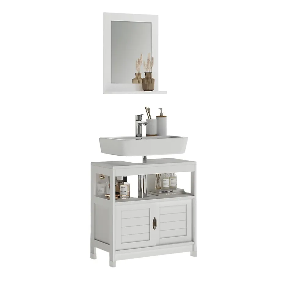 Vicco Meubles bain Blanc 2 pièces