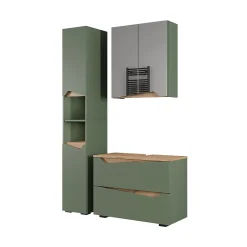 Vicco Meubles bain Vert/Artisan 3 parties avec meuble haut* Ensemble Meuble De Salle De Bains