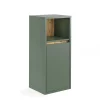 Vicco Midischrank Vert/Artisan 33x80cm avec porte et étagère ouverte