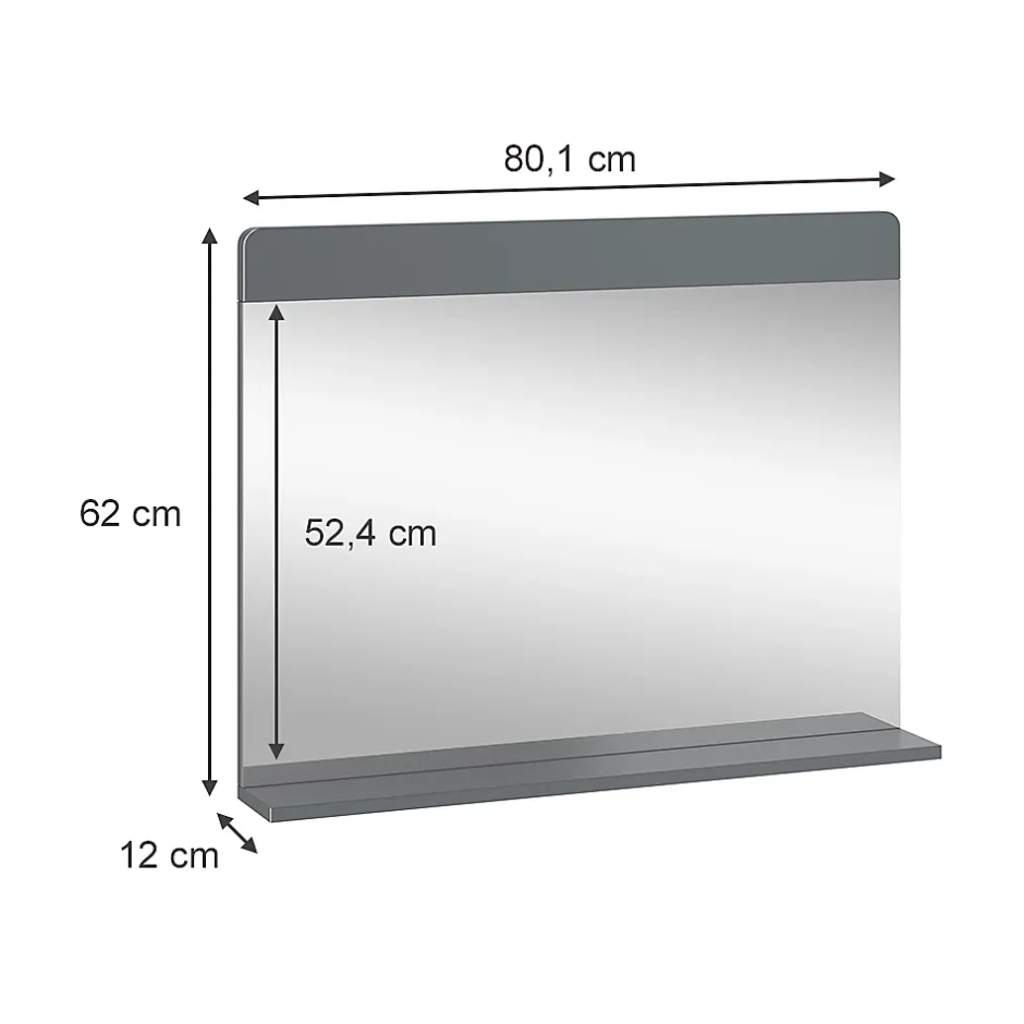 Vicco Miroir de salle de bain Gris 80.1x62cm