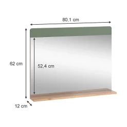 Vicco Miroir de salle de bain Force dor Chêne/Vert 80.1x62cm avec abonnement* Armoire De Toilette