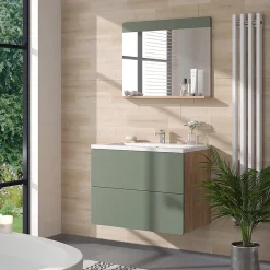 Vicco Miroir de salle de bain Force dor Chêne/Vert 80.1x62cm avec abonnement* Armoire De Toilette
