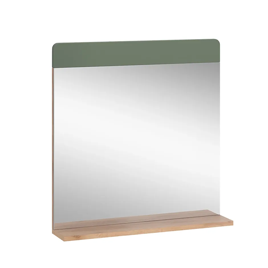 Vicco Miroir de salle de bain Vert/force de lor Chêne 60x62cm avec tablette