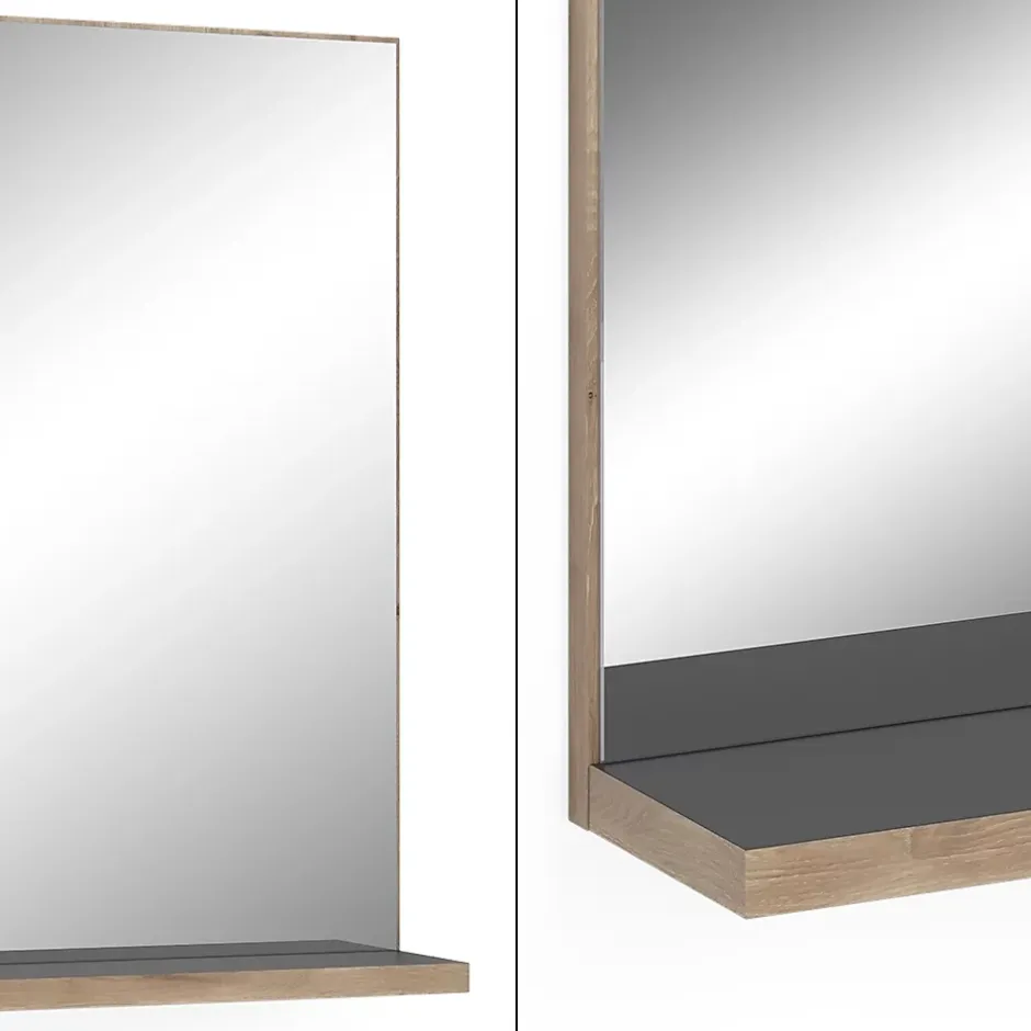 Vicco Miroir de salle de bain Anthracite/Viking Oak 60x80cm
