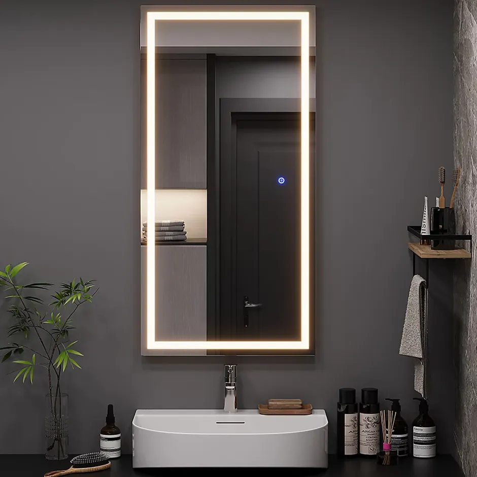 Vicco Miroir mural Verre 50x100cm avec éclairage frontal