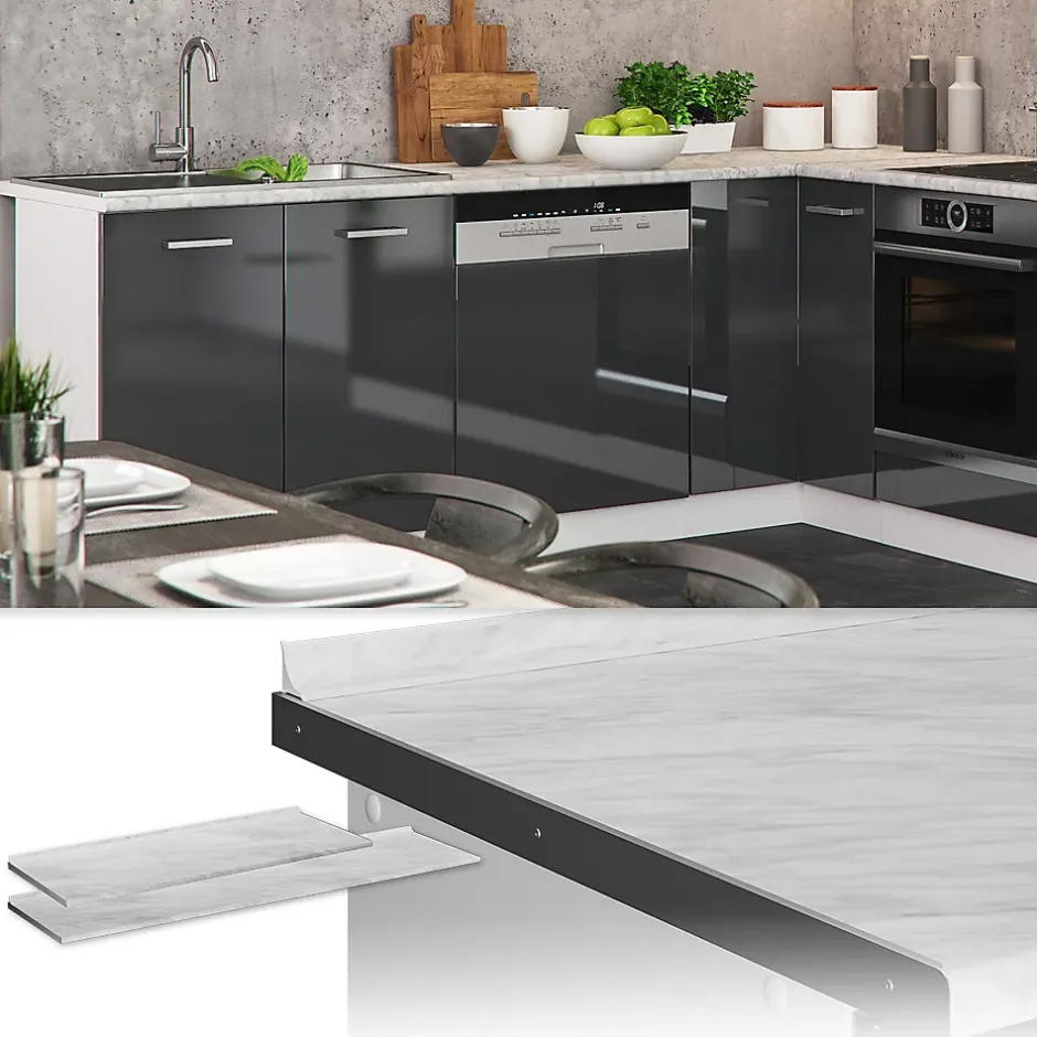 Vicco Plan de travail cuisine Marbre blanc 160cm* Plan De Travail Buanderie