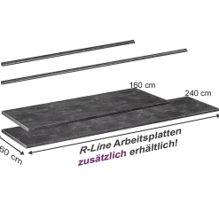 Vicco Plan de travail cuisine Anthracite 160cm* Plan De Travail Buanderie