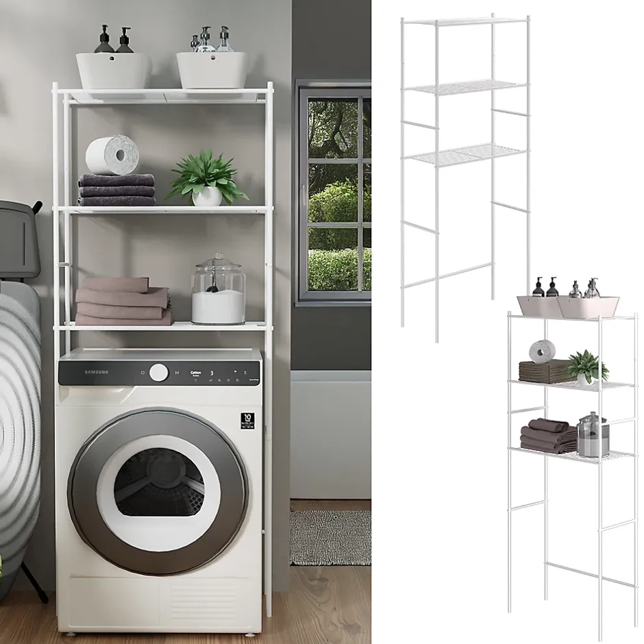 Vicco Étagère pour machine à laver Blanc 66x162cm