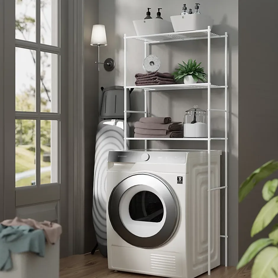 Vicco Étagère pour machine à laver Blanc 66x162cm