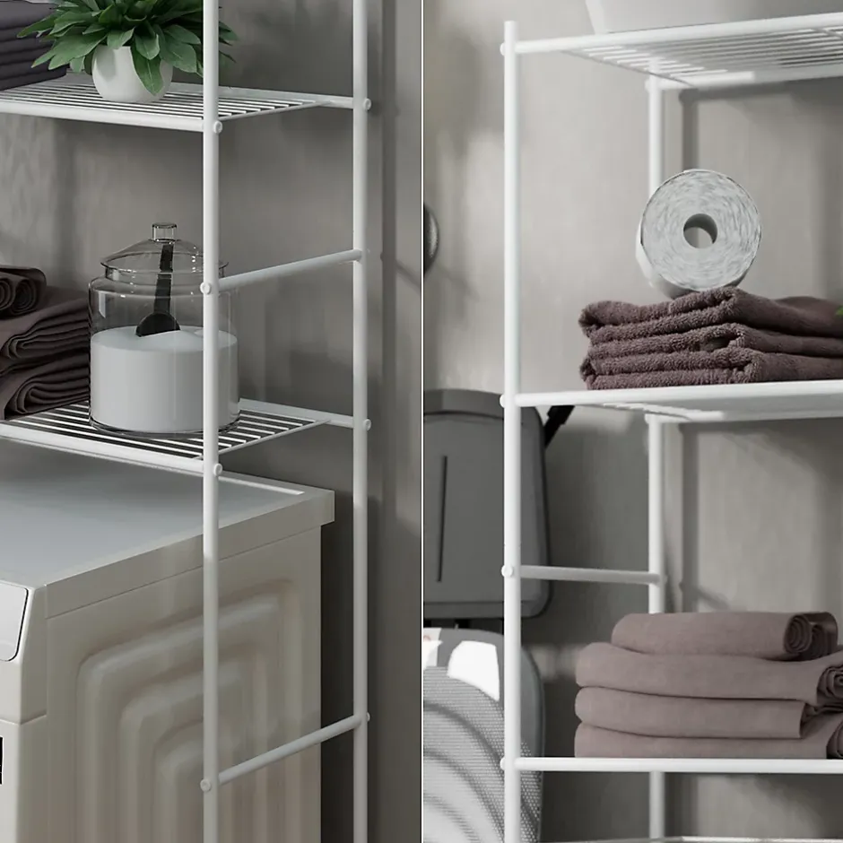 Vicco Étagère pour machine à laver Blanc 66x162cm