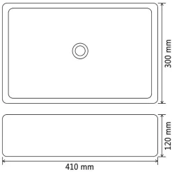 Vidaxl Lavabo Céramique Rectangulaire Noir Vasque Salle de Bain Toilette 142734* Lavabo
